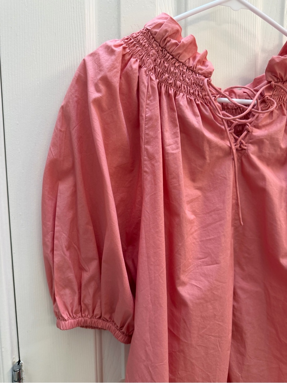 Pink Ruffled Smocked Neck Tunic - Picture 5 of 7